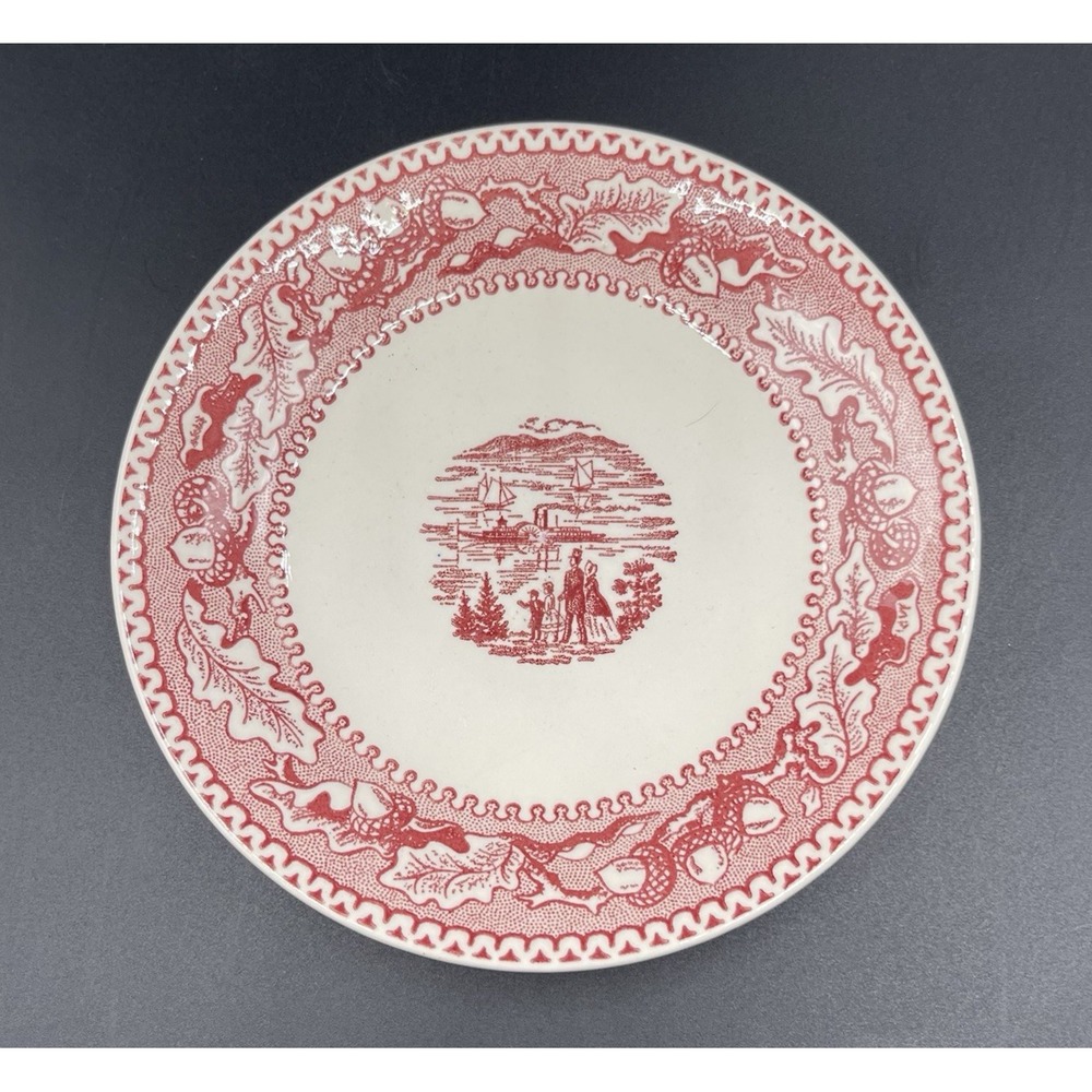 Vintage Saucer 1965 Memory Lane Red Transferware Royal Ironstone 5.5"
